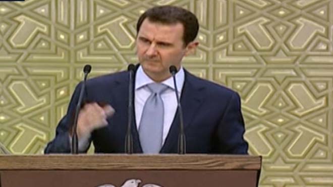 انتقاد بشار اسد از حملات هوایی بریتانیا و فرانسه در سوریه