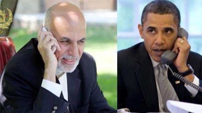تماس تلفنی بارک اوباما با محمد اشرف غنی رییس جمهور کشور