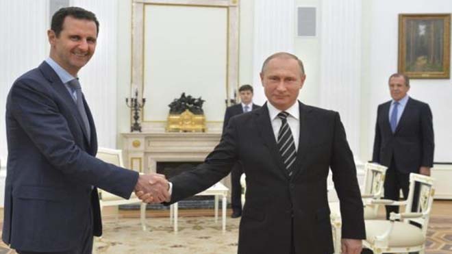 رییس جمهور سوریه با رییس جمهور روسیه در مسکو دیدار کرد