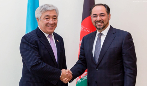 دیدار صلاح الدین ربانی وزیر امور خارجه کشور با وزیر امور خارجه قزاقستان