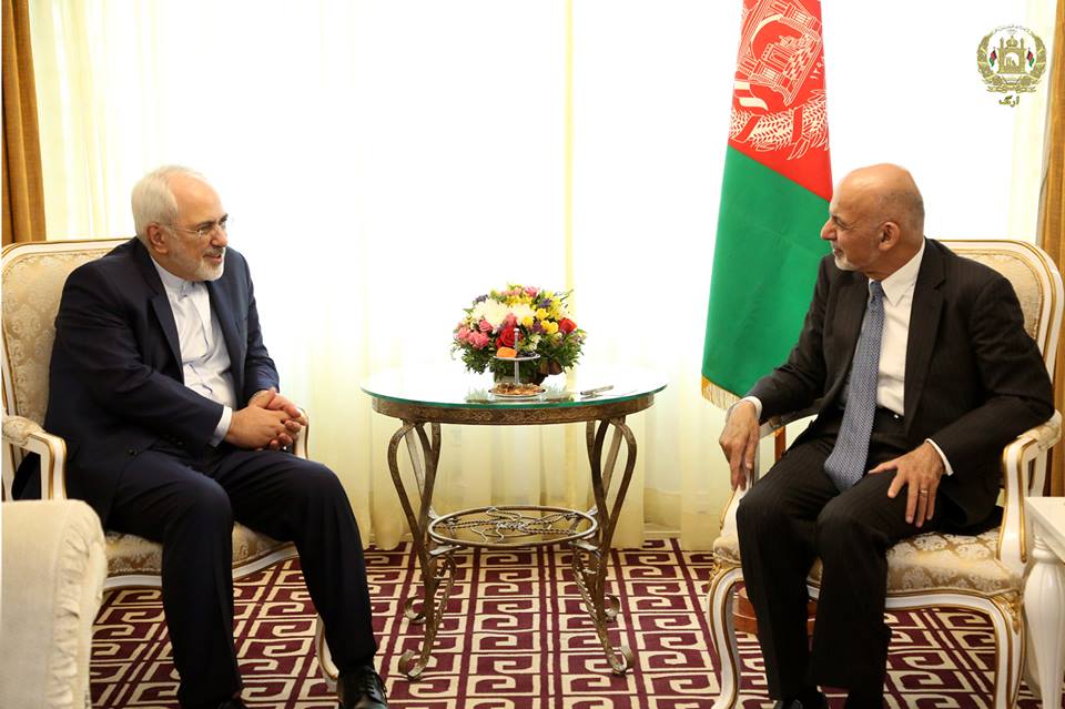 دیدار رییس جمهور غنی با وزیر امور خارجه ایران