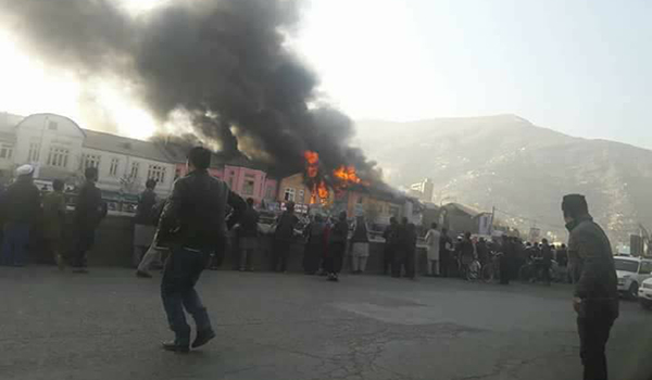 آتش سوزی در مارکیت تیمور شاهی شهر کابل مهار شده است