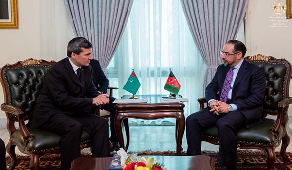 دیدار صلاح الدین ربانی وزیر امور خارجه کشور با وزیر امور خارجه ترکمنستان