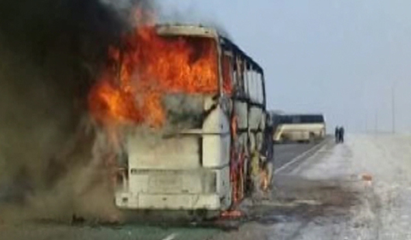 جان باختن پنجاه تن در پی آتش گرفتن بس در قزاقستان