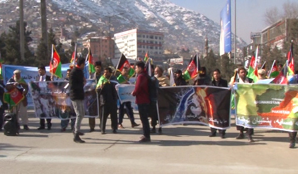 صدها معترض در کابل خواستار فشار بیشتر جامعه جهانی بر پاکستان شدند