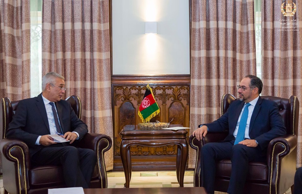 دیدار صلاح الدین ربانی، وزیر امور خارجه کشور با سفیر جمهوری اوزبیکستان در کابل