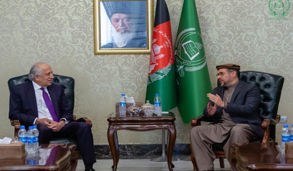 زلمی خلیلزاد با رییس جمعیت اسلامی افغانستان دیدار کرد