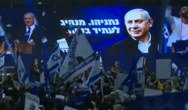 بنیامین نتانیاهو نخست وزیر رژیم اسراییل در انتخابات پارلمانی اعلام پیروزی کرد
