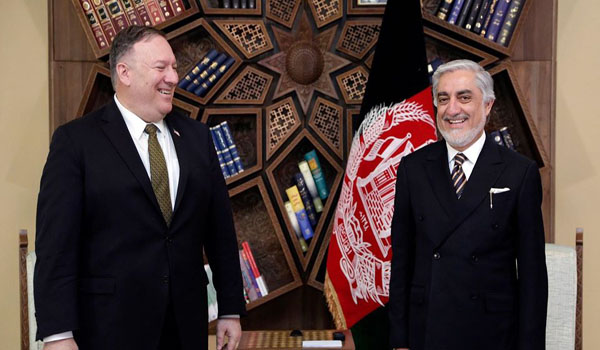 سفر وزیر خارجه آمریکا به کابل؛ مایک پمپئو با داکتر عبدالله عبدالله دیدار کرد