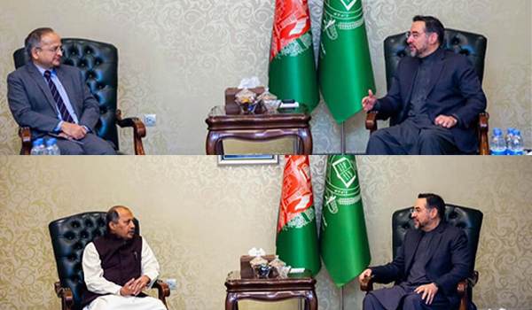 دیدار رییس جمعیت اسلامی افغانستان با سفیران پاکستان و هند مقیم کابل
