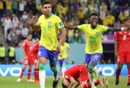 برازیل با تک گل تماشایی کاسمیرو سوئیس را در مرحله گروهی جام جهانی شکست داد